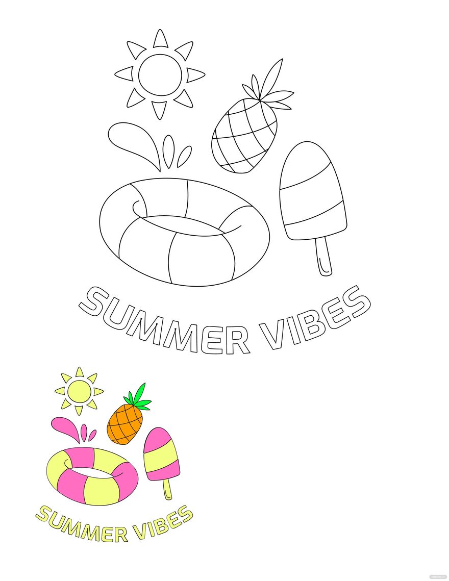 Free summer bbq coloring page