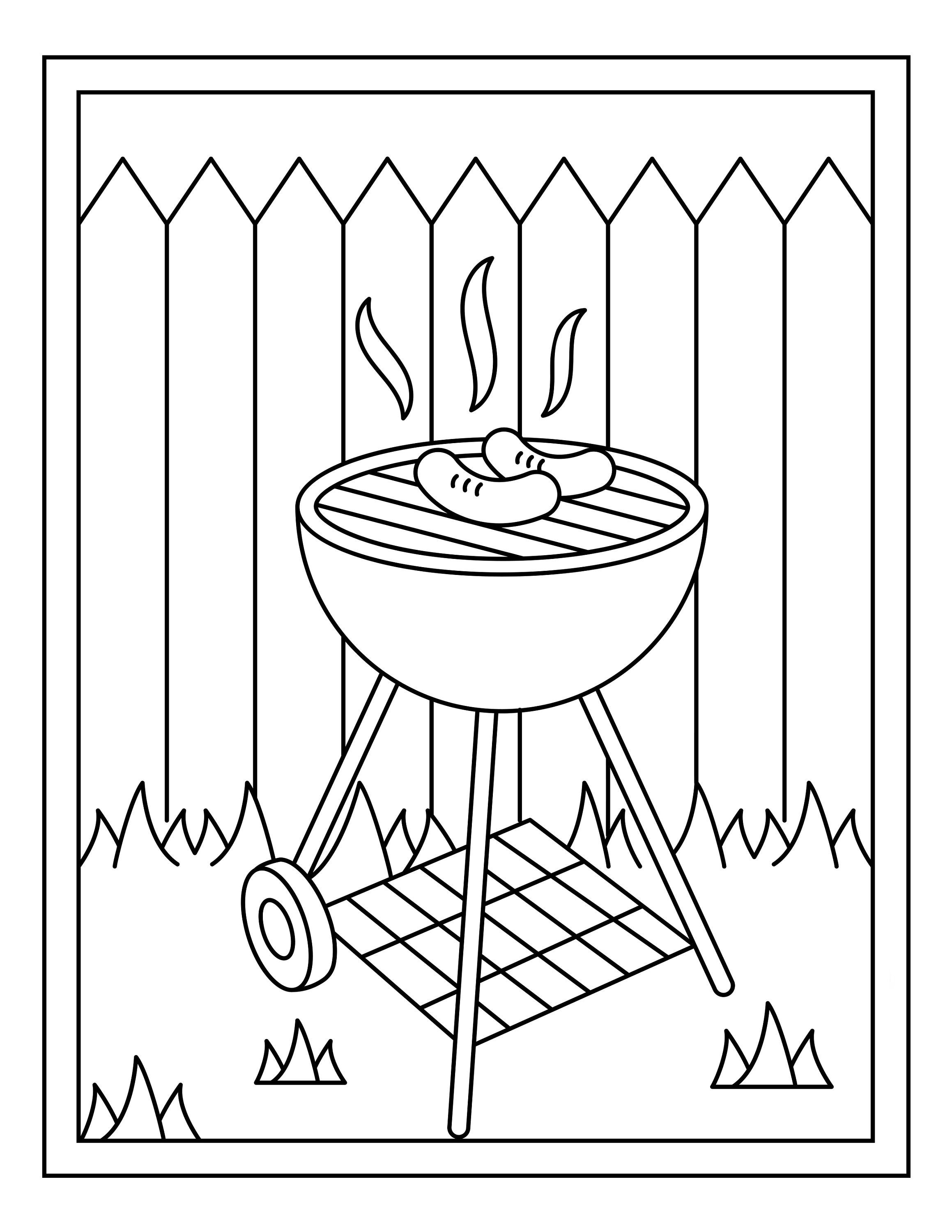 Barbeque printable coloring pages pages