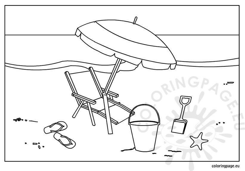 Summer beach coloring page coloring page