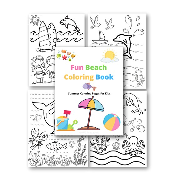 Summer coloring book for kids ocean coloring pages beach coloring pages for kids preschool k st grade nd rd th grade up