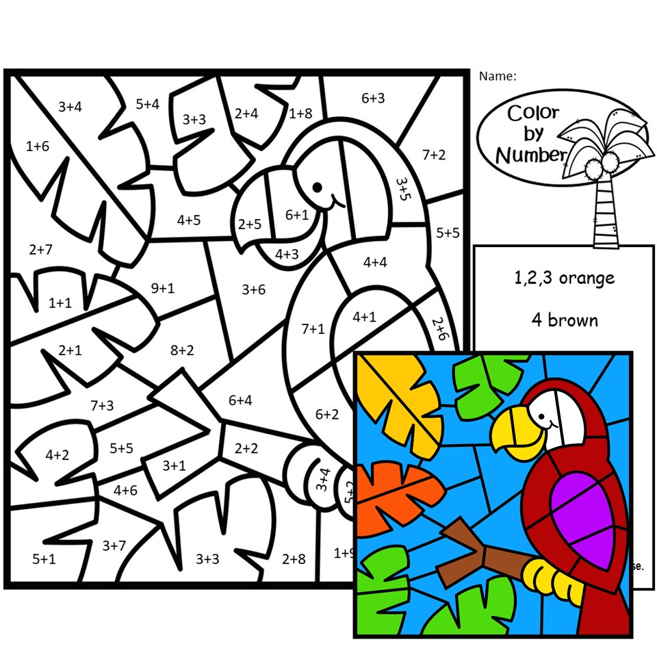 Summer addition to color by number pirates made by teachers