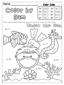 Color by number addition