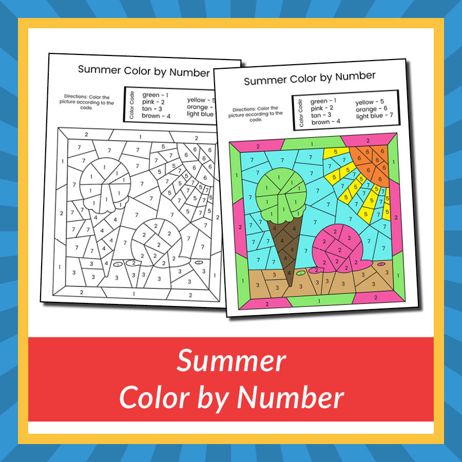 Summer color by number