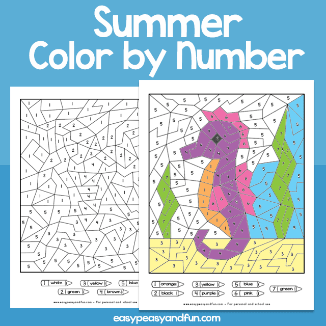 Summer color by number â up to â easy peasy and fun hip