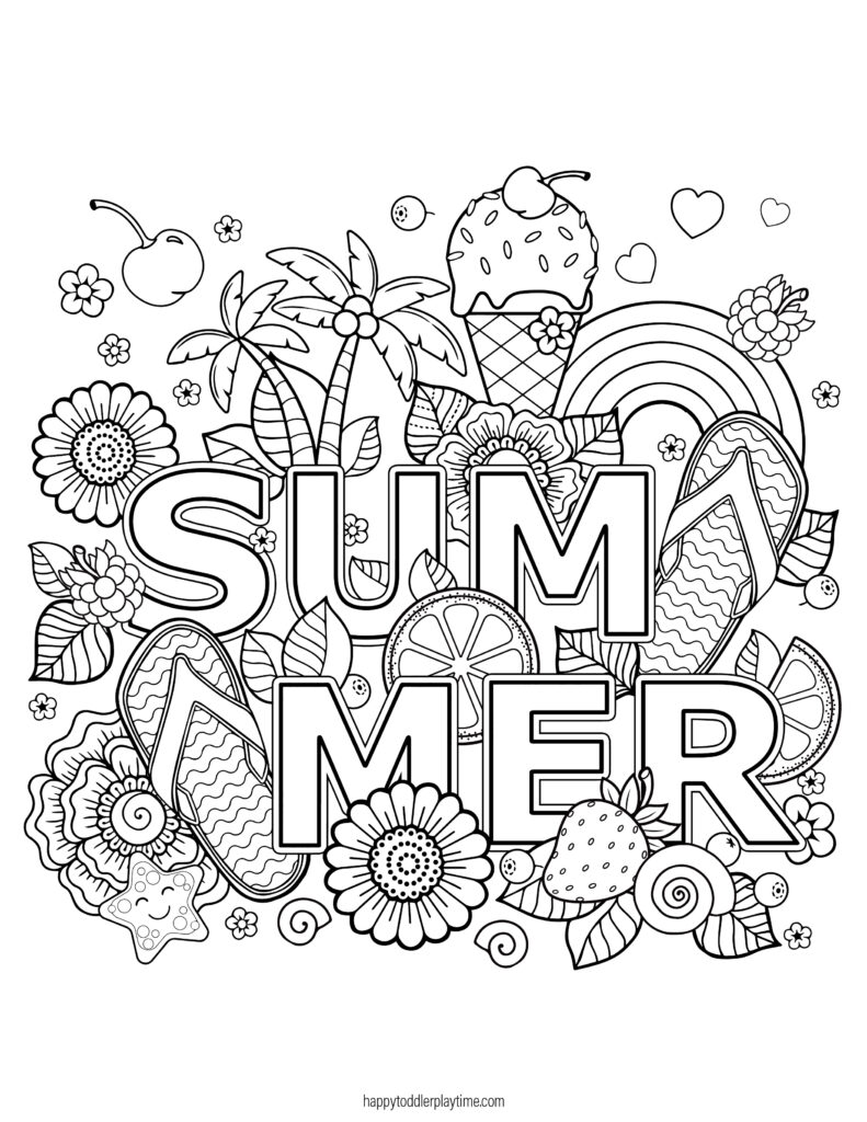 Free printable summer colouring pages for kids