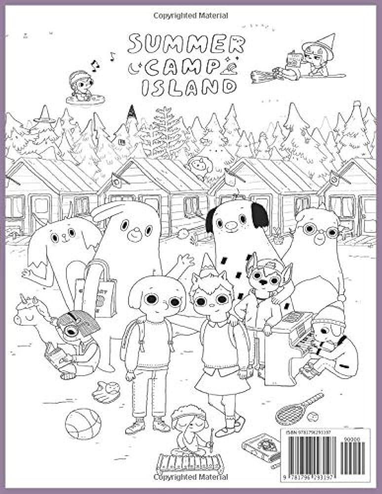 Summer camp island coloring book in color campamento de verano mãgico libro para colorear en color by