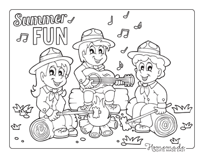 Free summer coloring pages for kids adults