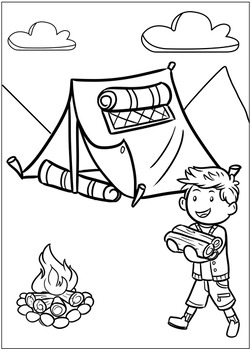 Summer camp coloring pages camping coloring pages by bo teachers