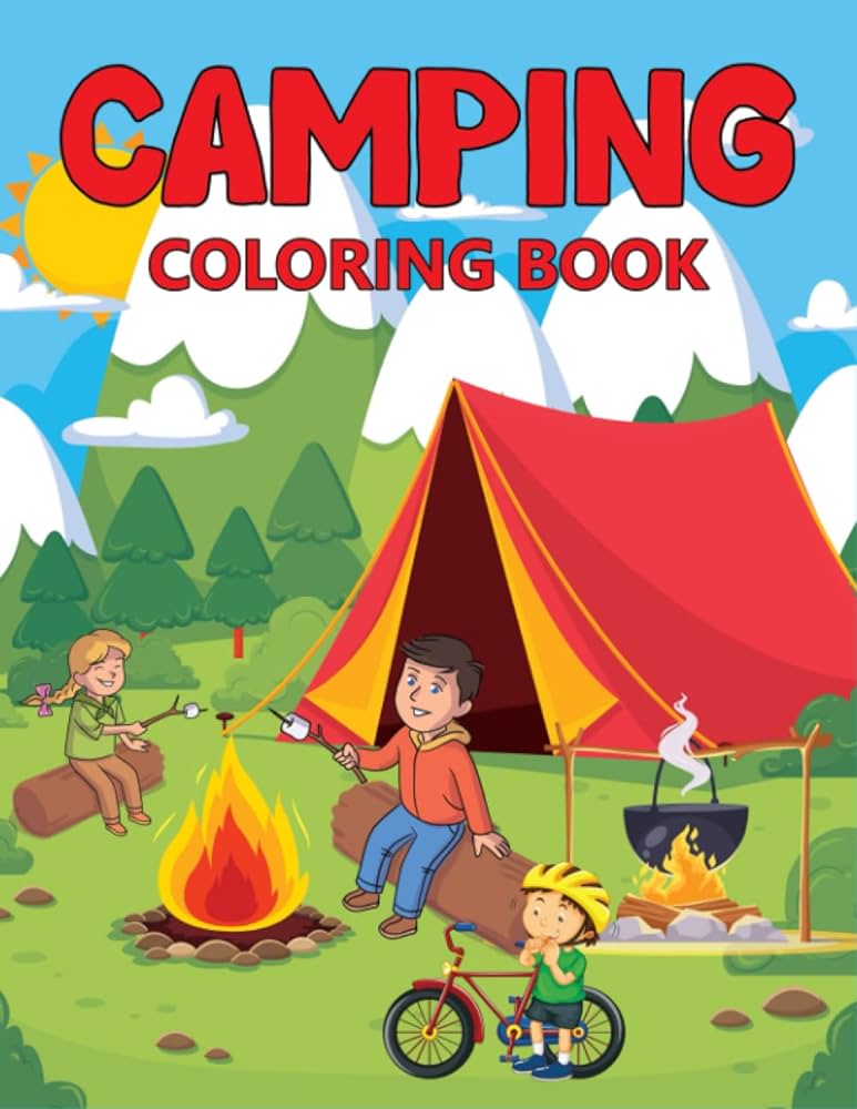 Camping coloring book children coloring pages filled with nature summer designs perfect gift for camping lovers press sabila nur books