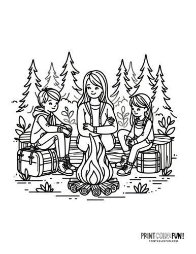 Camping coloring pages clipart activities at