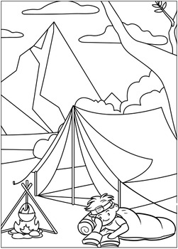Summer camp coloring pages camping coloring pages by bo teachers