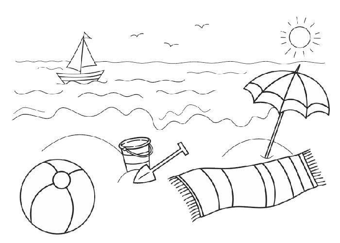 Free beach clipart black and white coloring pages ocean coloring pages coloring books