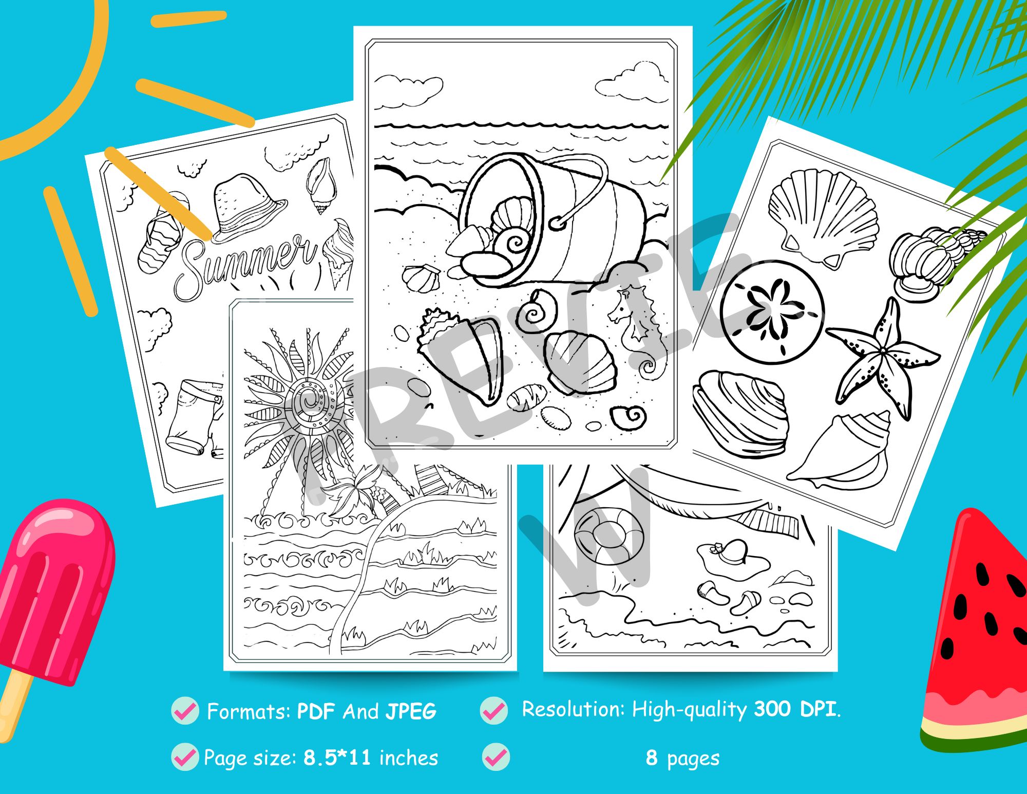 Summer coloring pages end of year activities made by teachers
