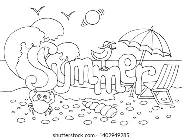 Adult coloring pages summer images stock photos d objects vectors