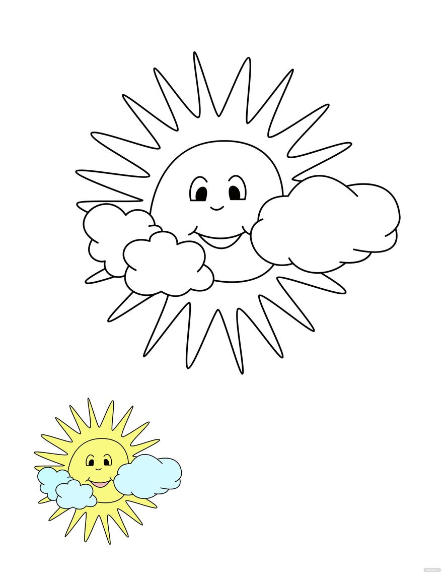 Free cute summer coloring page