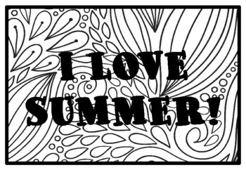 I love summer summer activity summer colorg pages worksheet by swati sharma