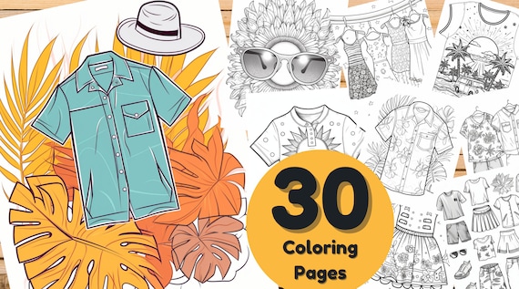 Summer clothing coloring pages summer clothes coloring pages summer coloring pages clothing coloring pages instant download