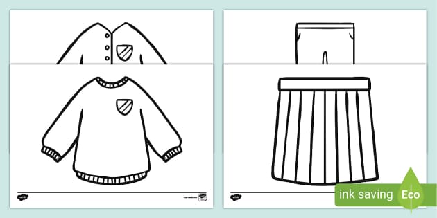 Summer and winter clothes colouring sheet