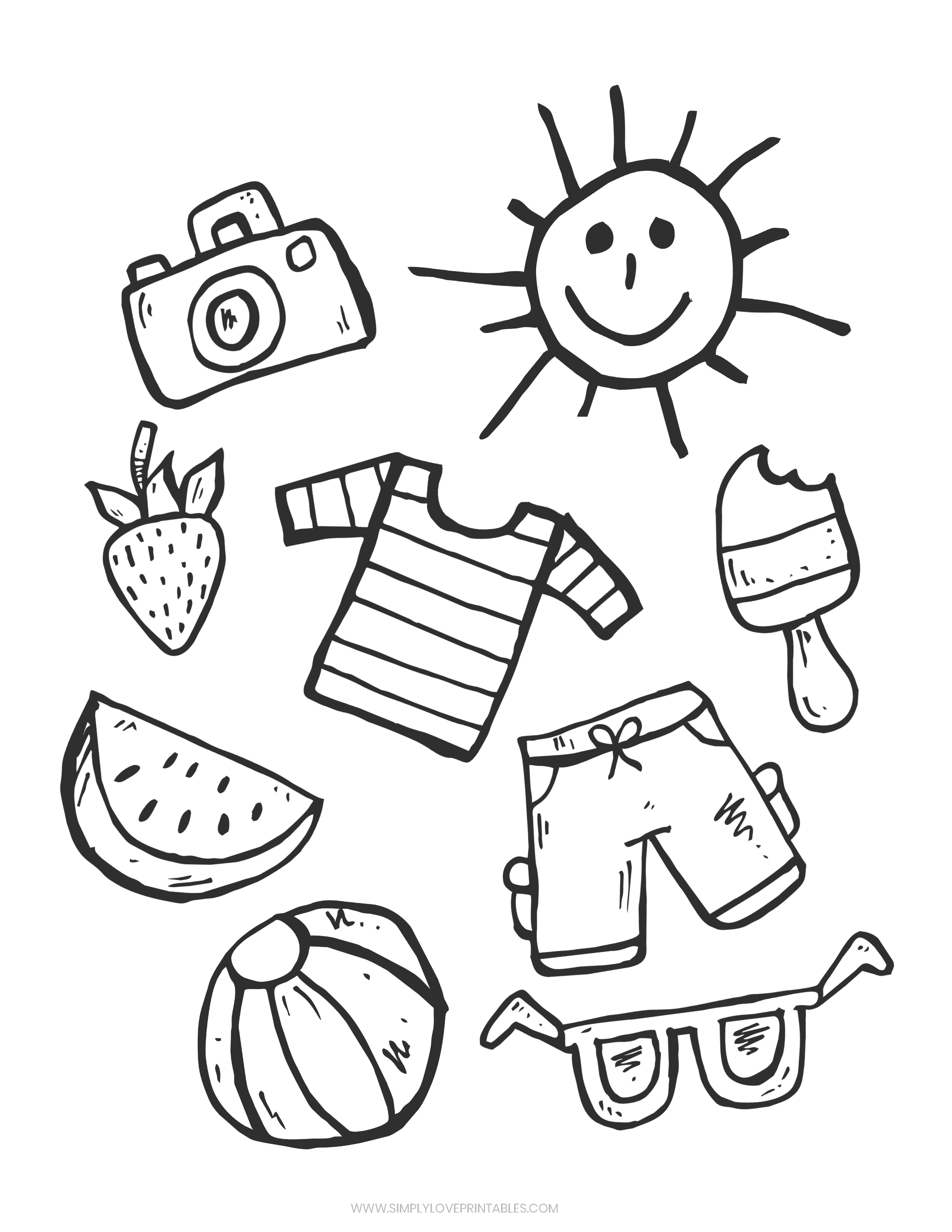 Free summer coloring pages simply love printables