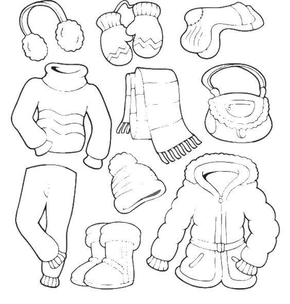Online coloring pages clothing coloring winter clothing clothing