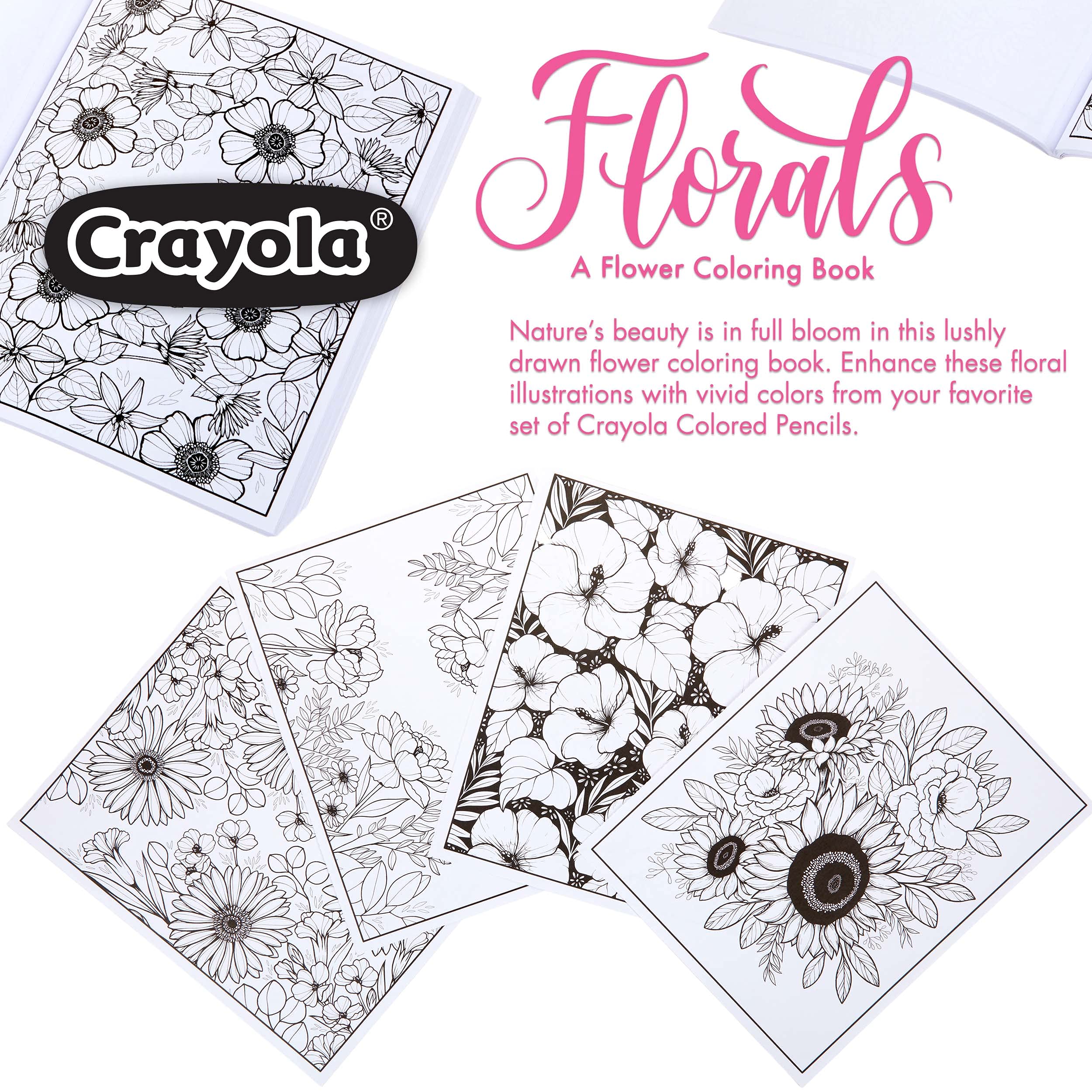 Crayola flower coloring book premium adult coloring pages gift multi everything else