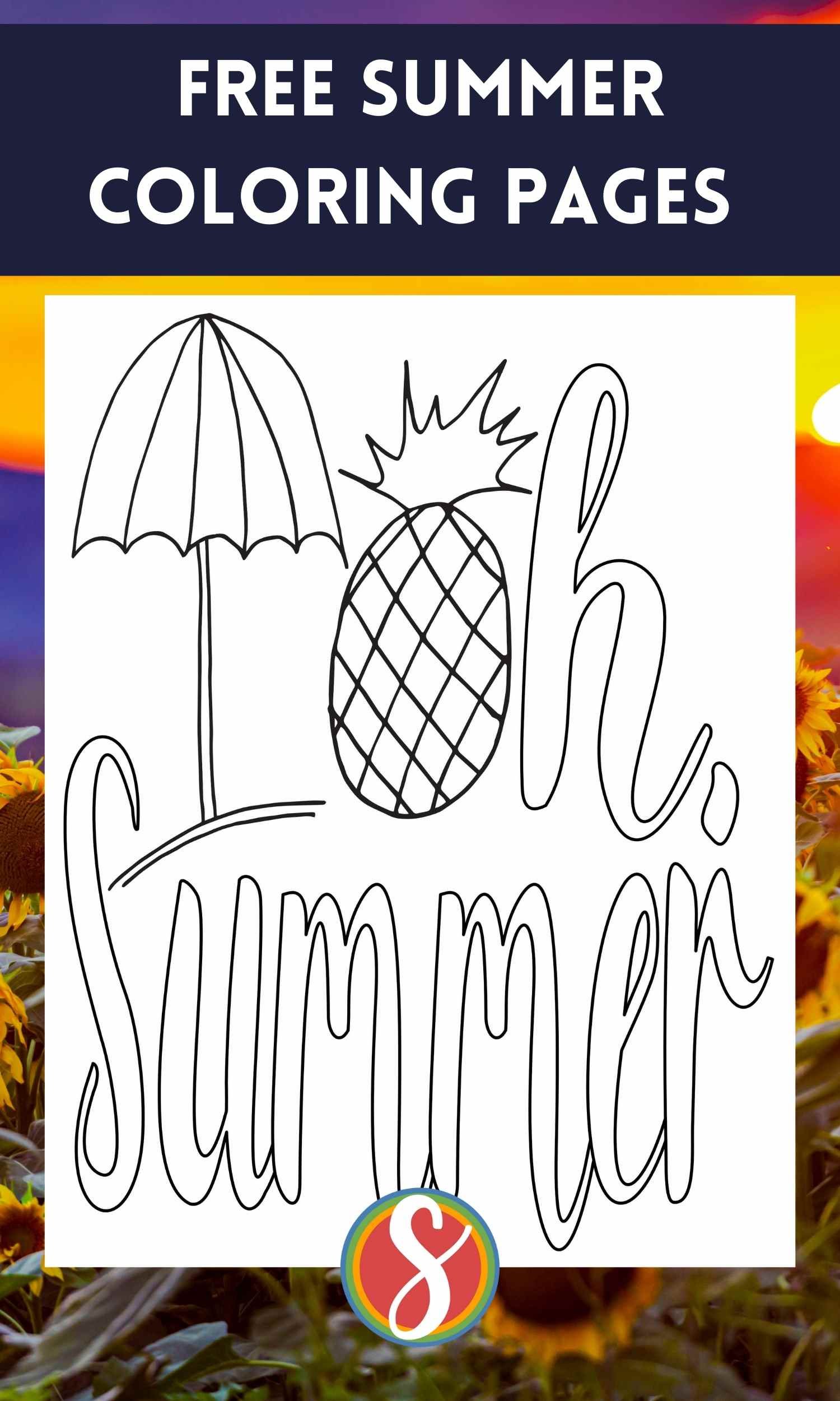 Free summer coloring pages â stevie doodles