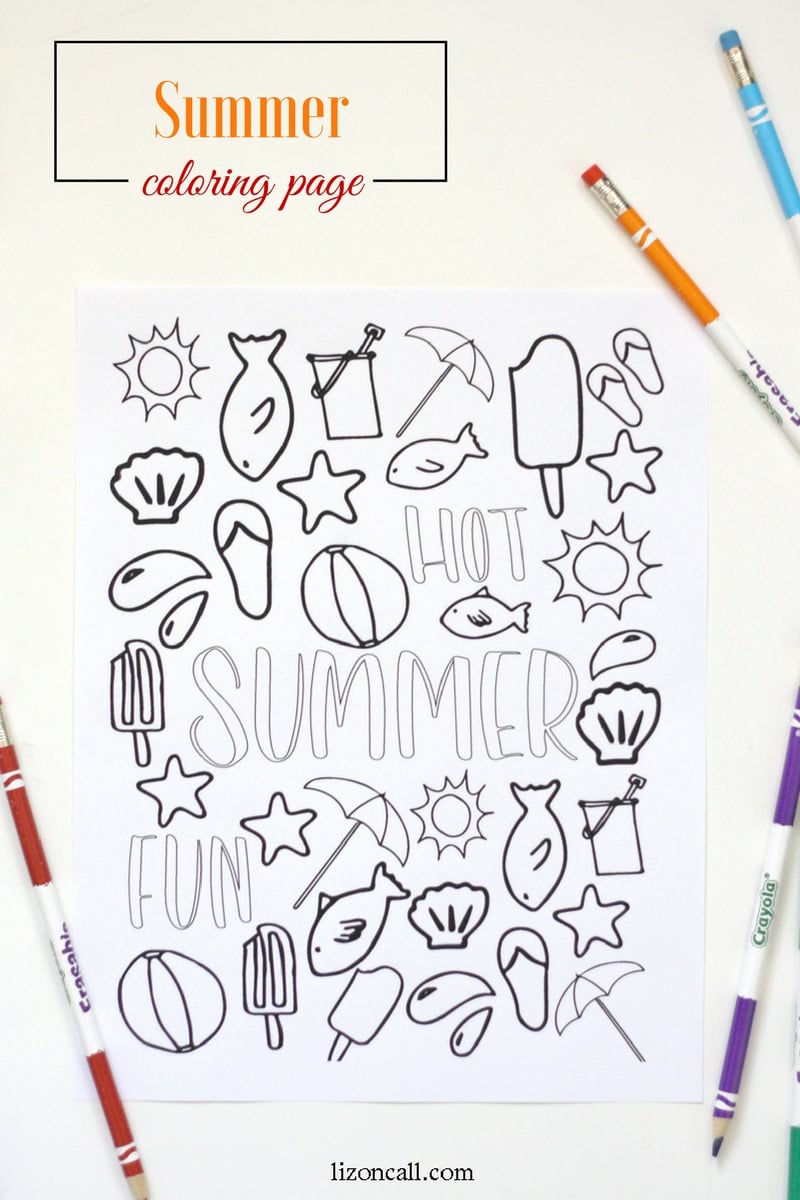 Summer coloring page â liz on call