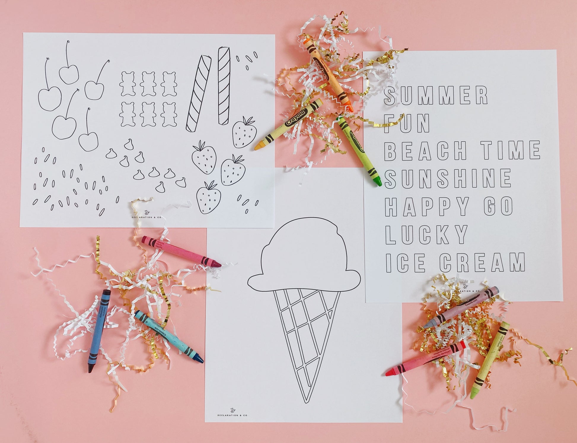 Summertime coloring sheets â create cute things