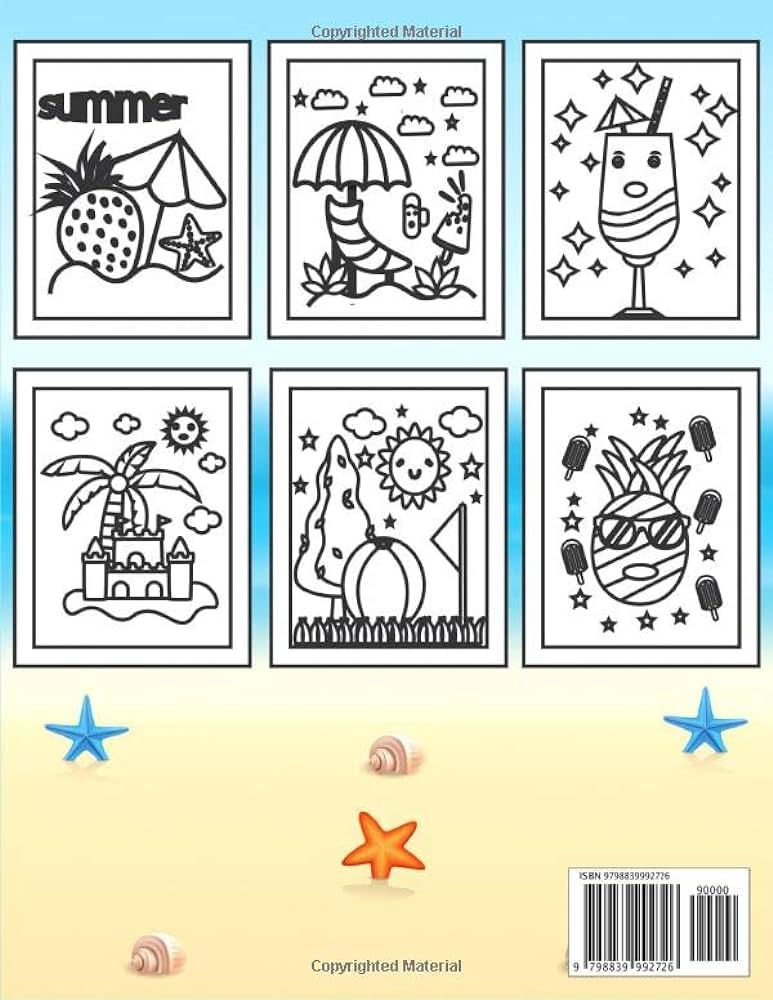 Summer coloring book for kids fun summer with this cute coloring book gift for boys and girls preschool fun and wonderful coloring pages for childrensummer kids coloring book summer press magical