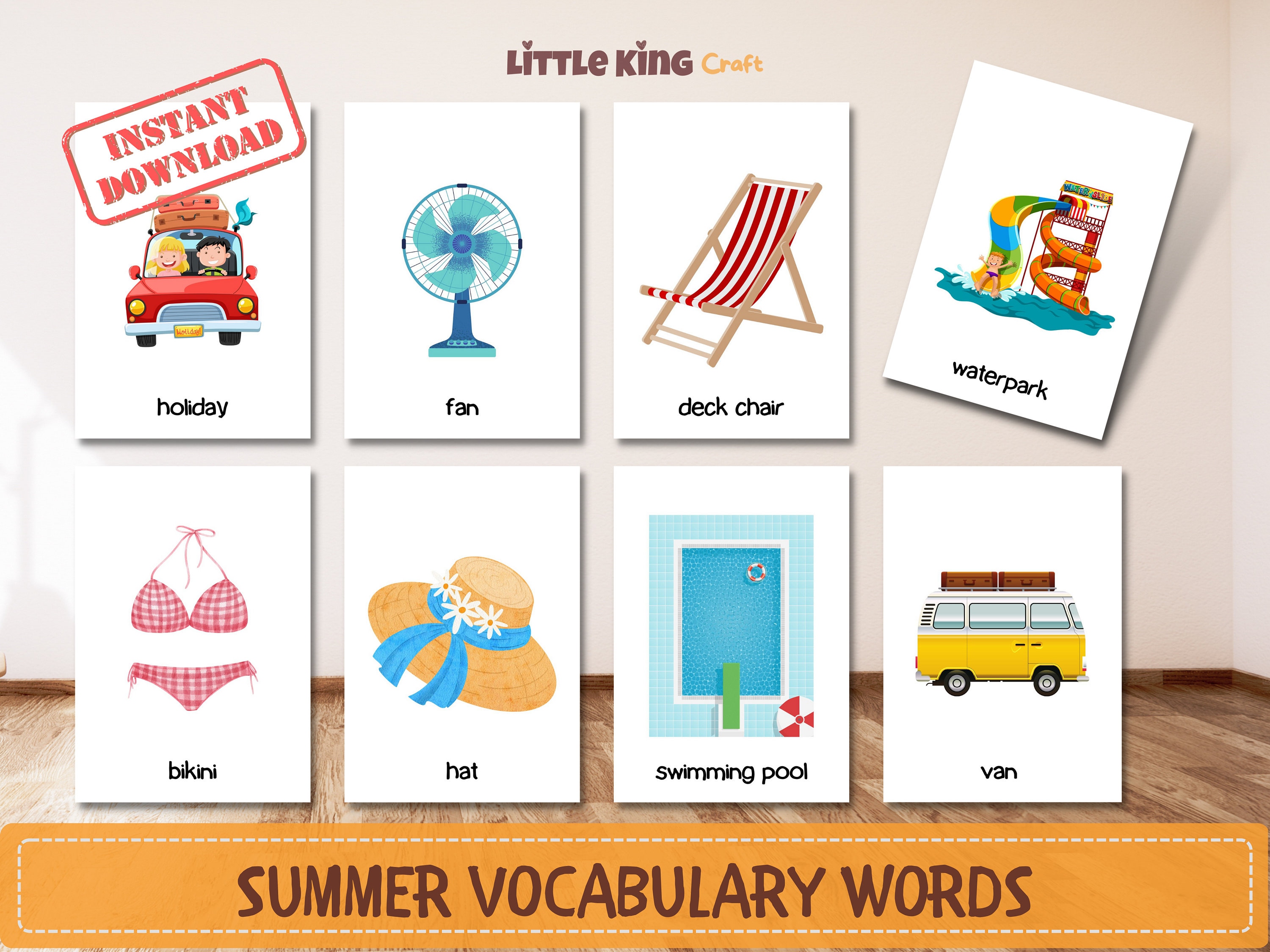 Summer vocabulary words with pictures summer holiday activities for kindergarten printable flash cards toddler cards nomenclature cards
