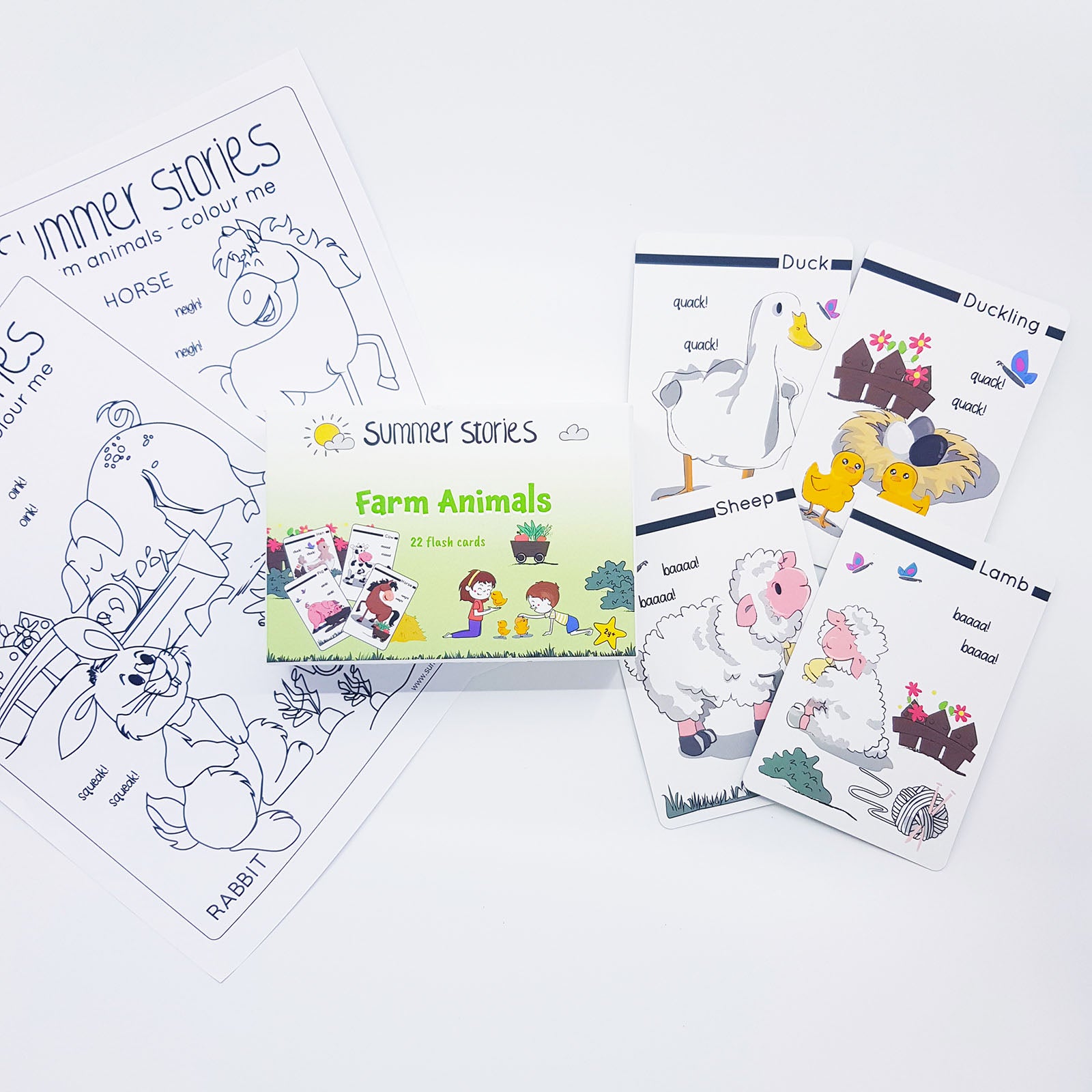Farm animals flash cards â summer stories new