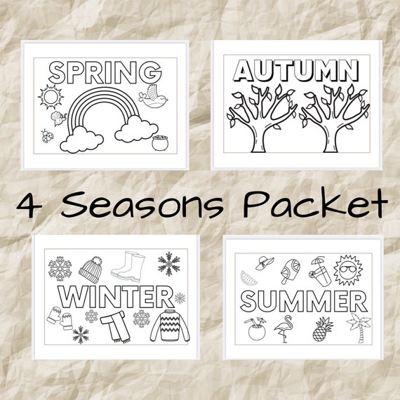 Seasons packet coloring page choices for each season favorite season graph seasonal clothing coloring sheet seasons coloring page