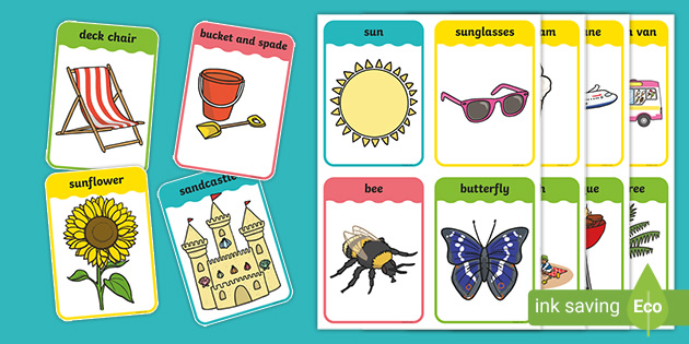 Summer flashcards kindergarten