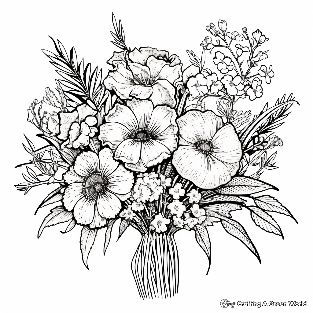 Summer flower coloring pages