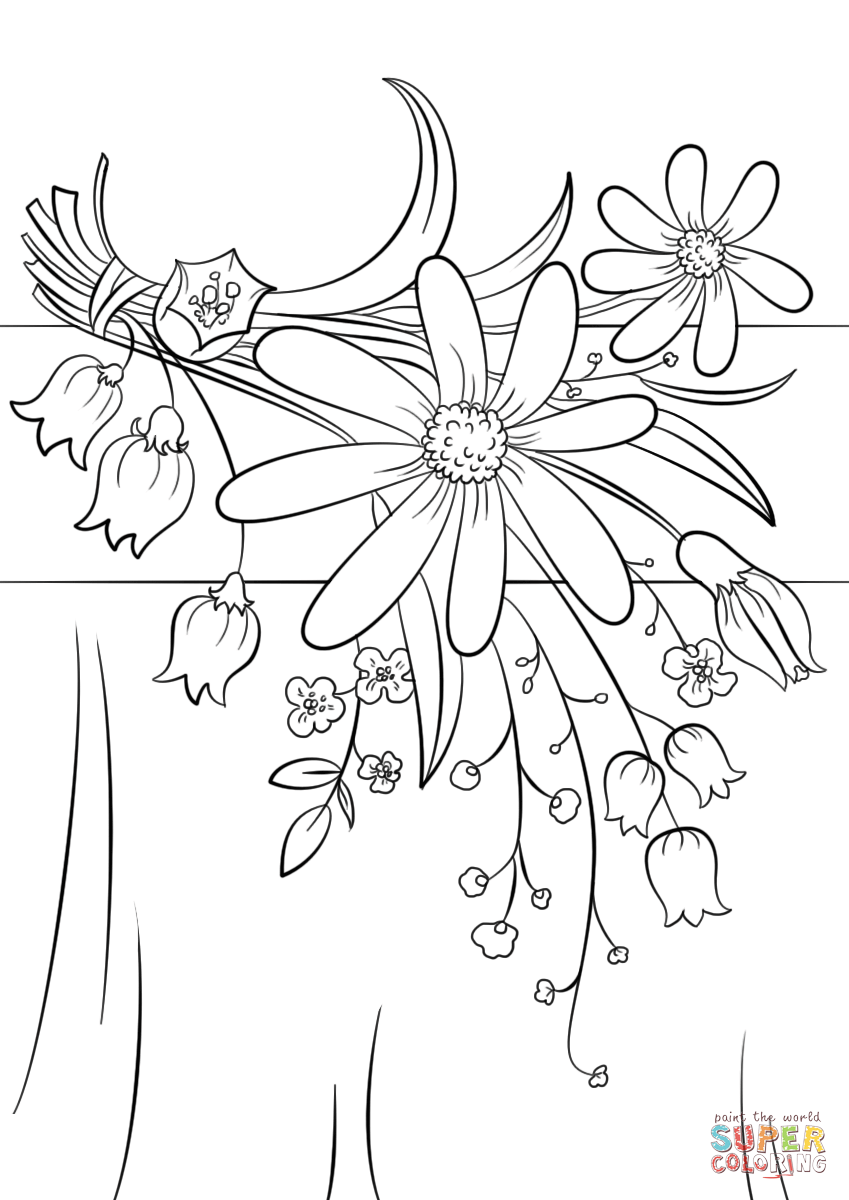 Summer flowers coloring page free printable coloring pages