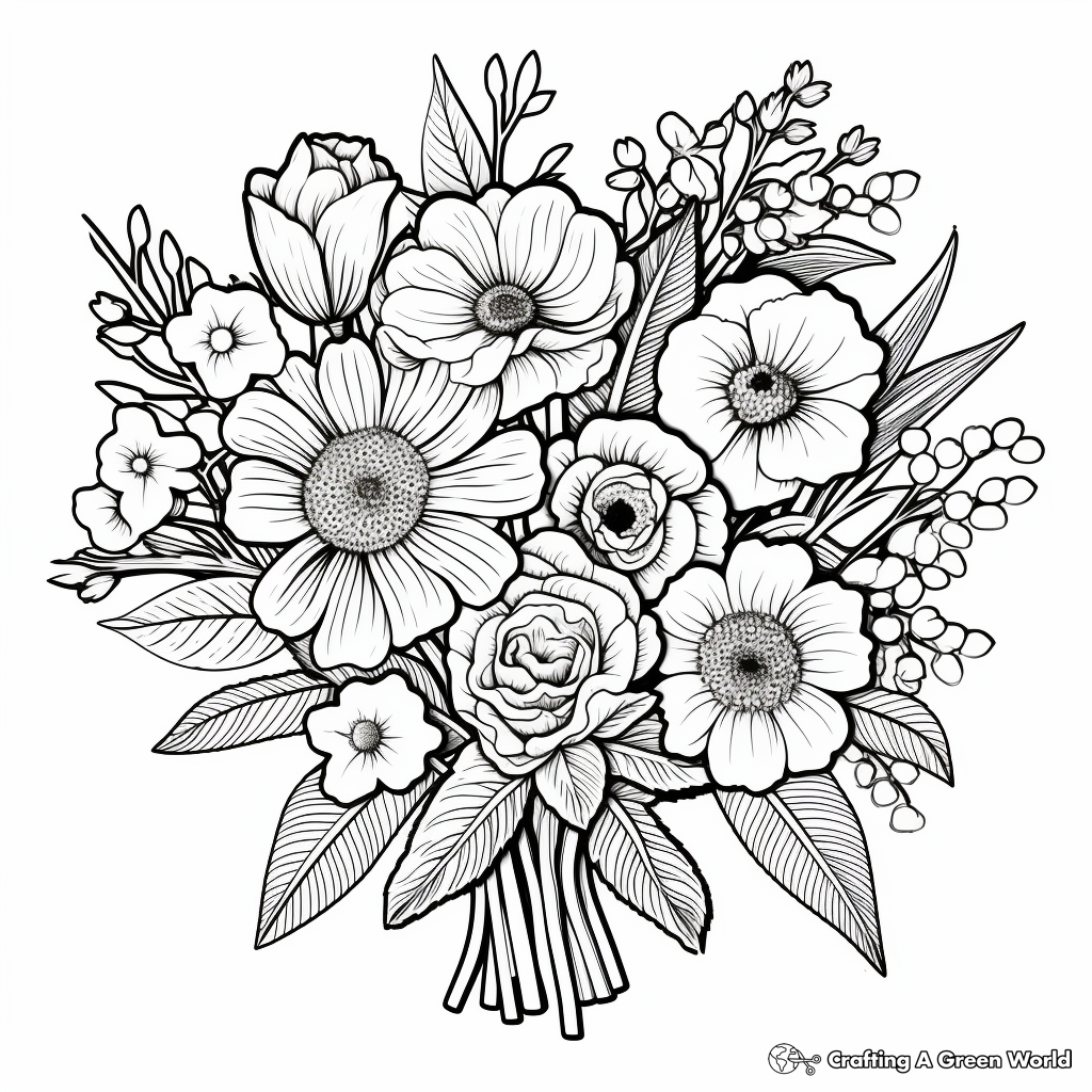 Summer flower coloring pages