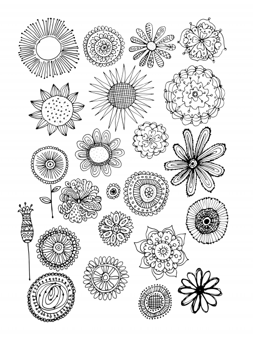 Summer flower doodle