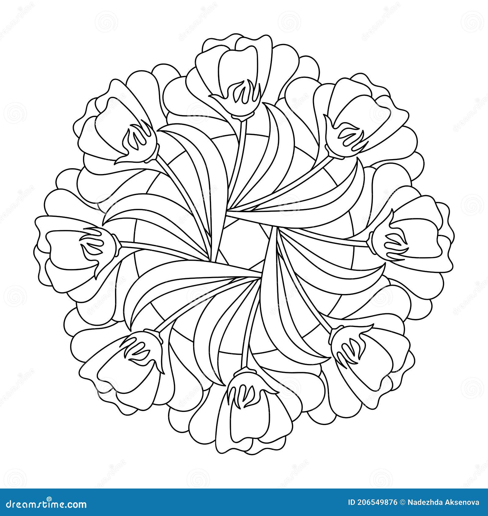 Coloring book summer or spring flowers hand drawn vector illustration stock illustration