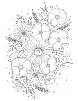 Summer flower coloring page by artclasswithkeri tpt