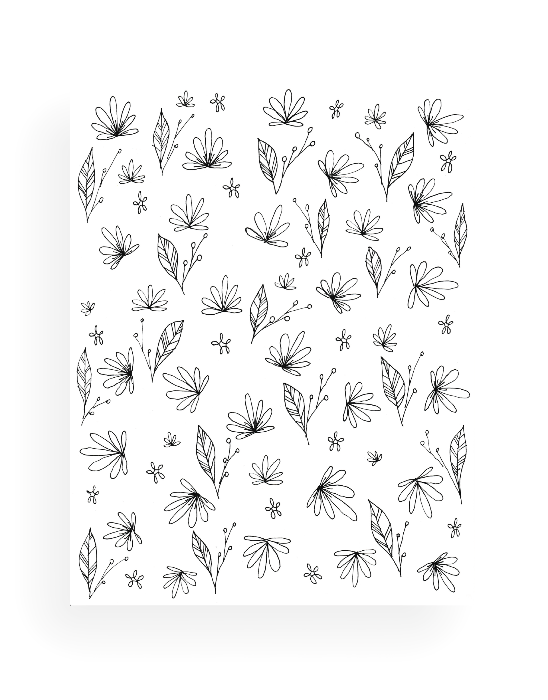 Page summer flower coloring set â teal notes