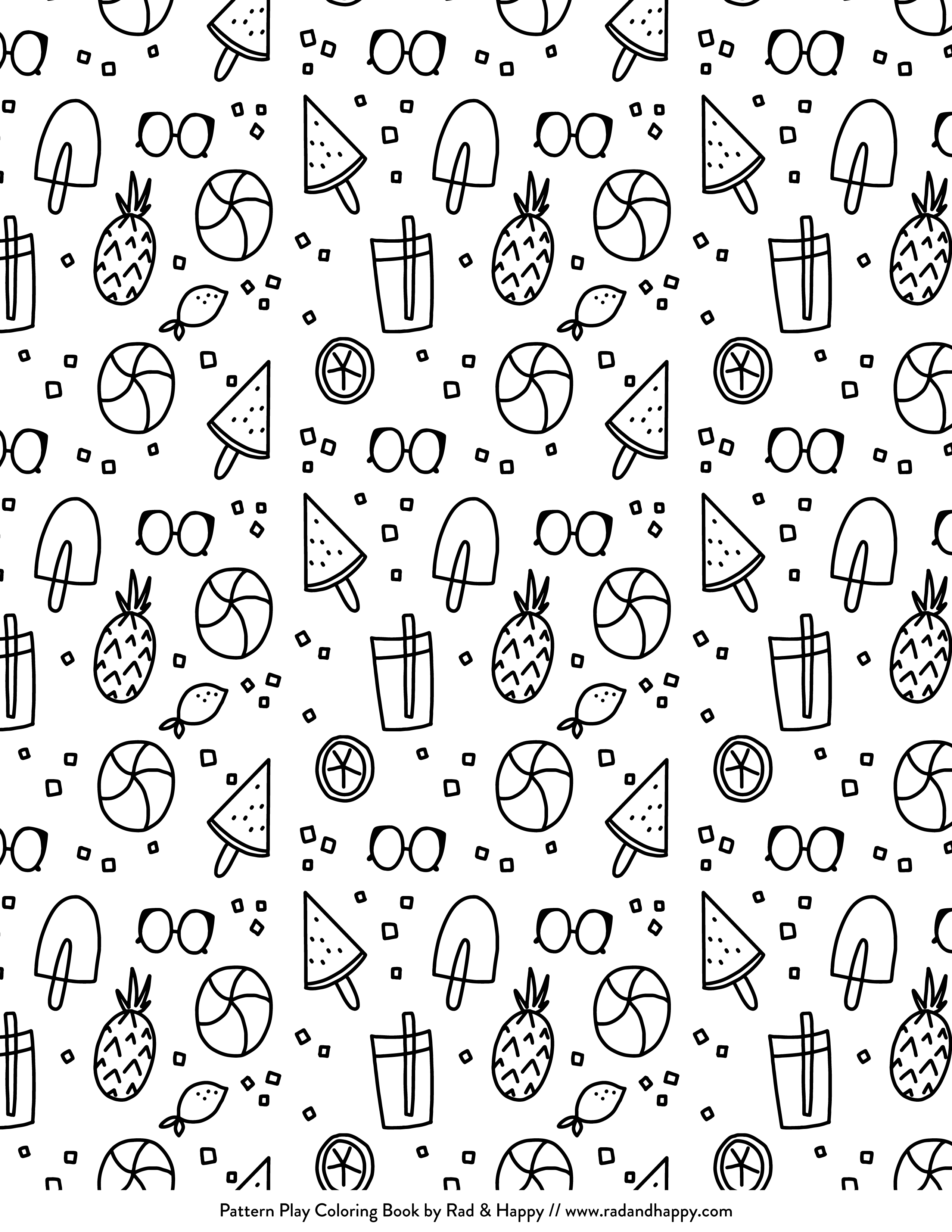 Beautifully illustarted free summer coloring pages for kids