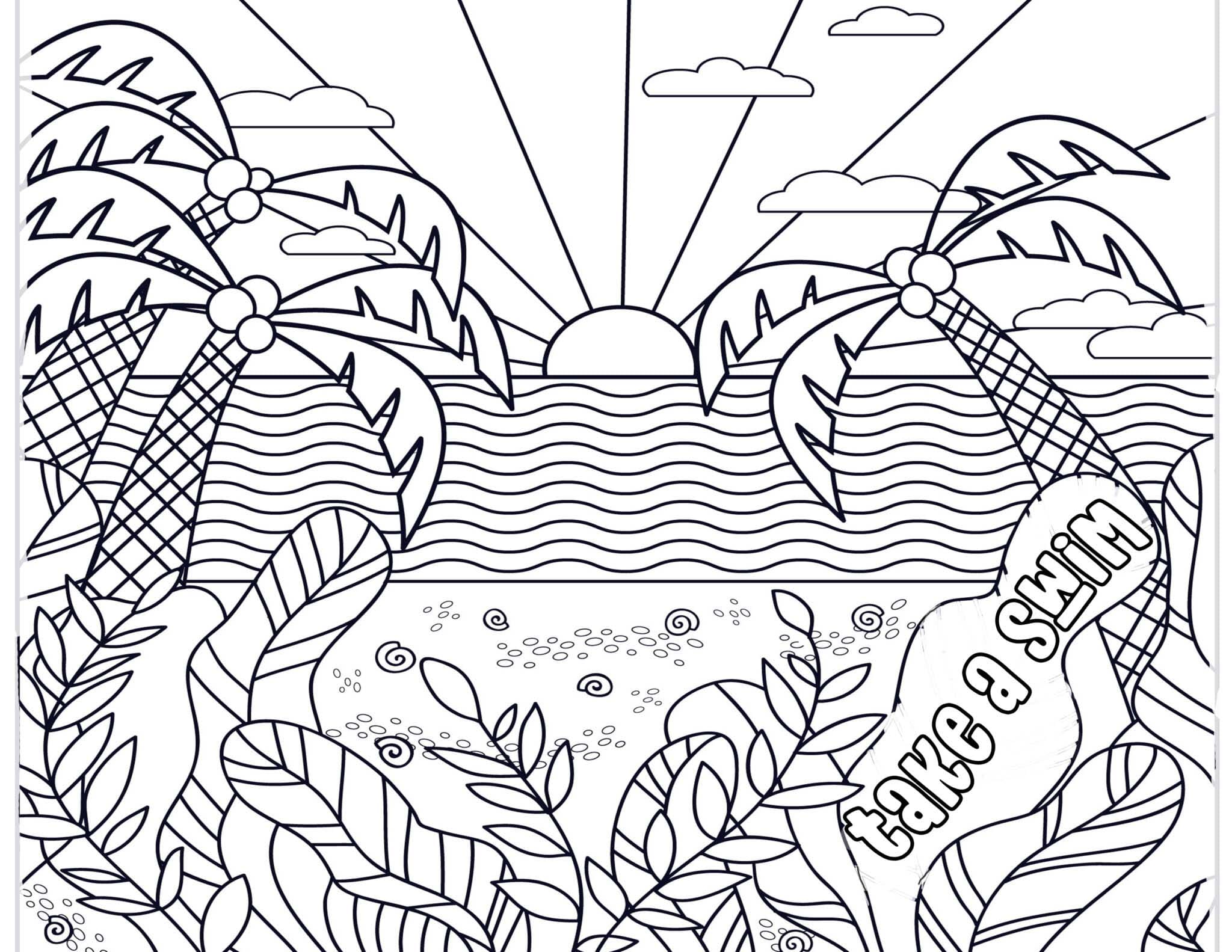 Summer image outline coloring page
