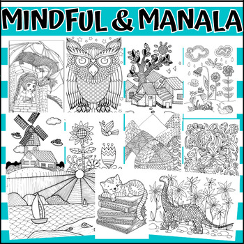 Mindful mandala coloring pages animals summer spring flowers home