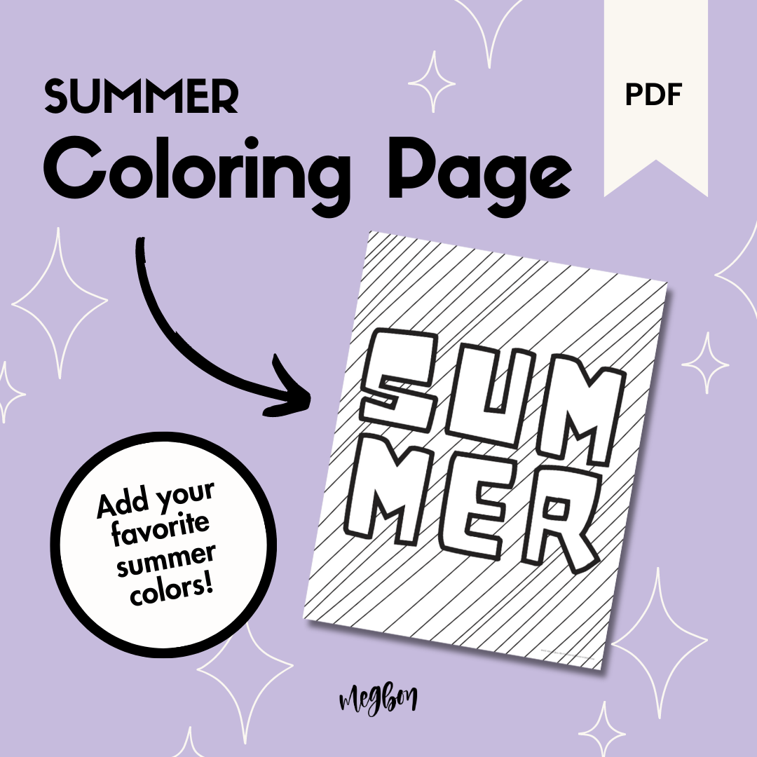Summer lines coloring page printable â meg bon llc
