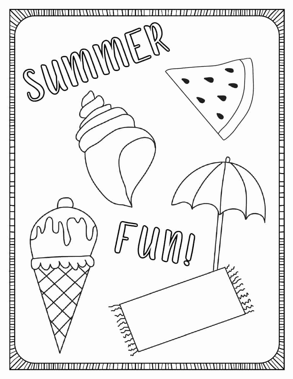 Celebrate warm weather with these summer coloring pages for kids and adults