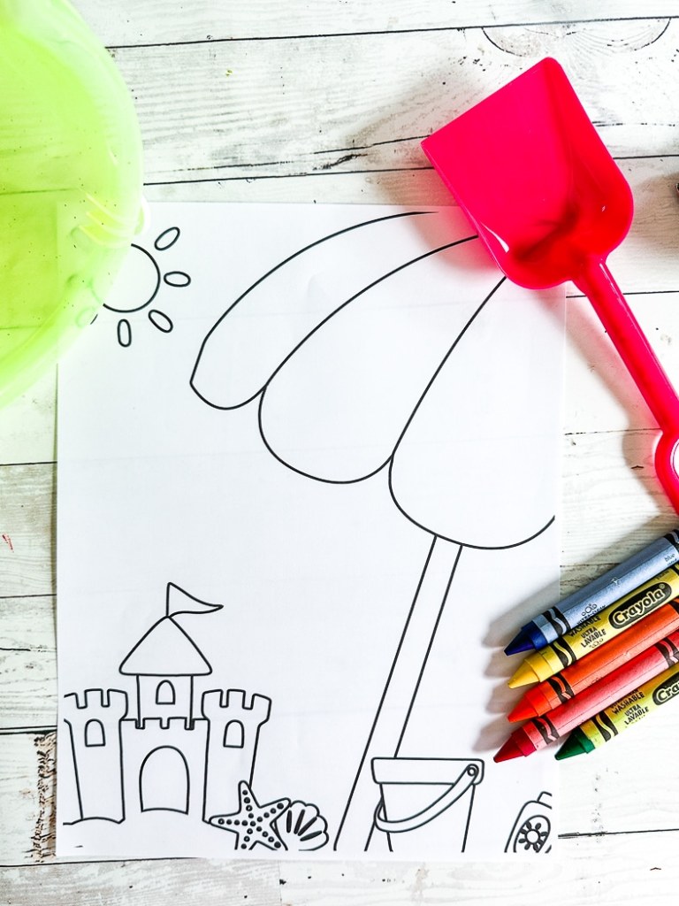 Printable summer coloring sheet