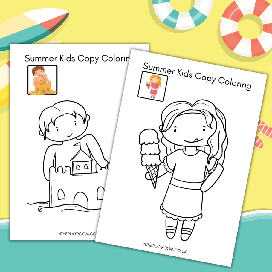 Summer kids loring pages