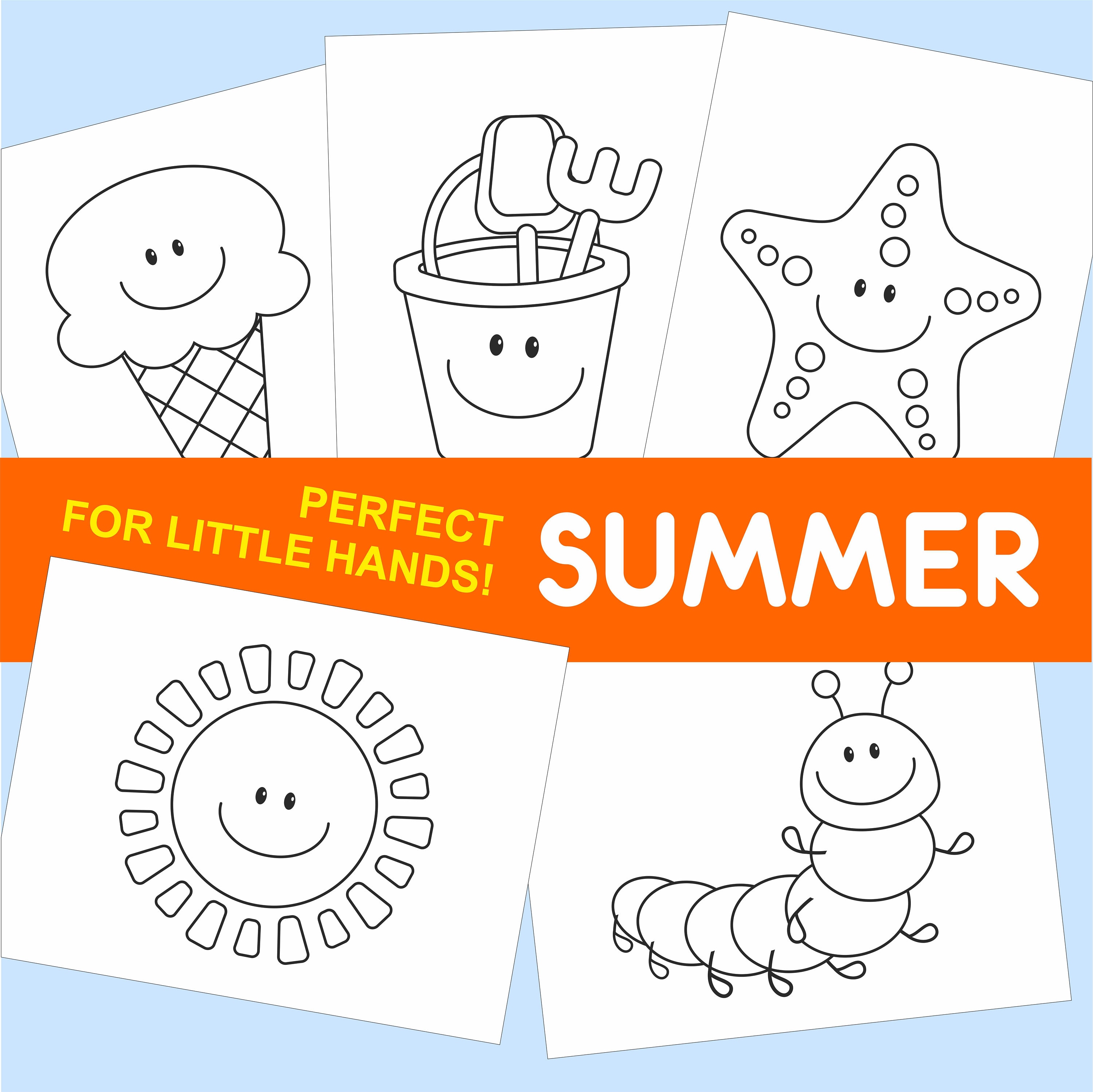 Summer printable coloring pages for kids toddlers preschoolers coloring book coloring page preschool kindergarten homeschool printables