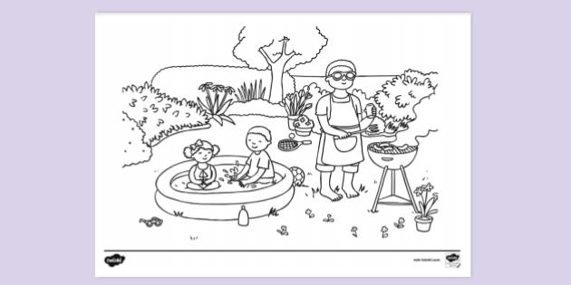 Free printable summer colouring page for kids ks