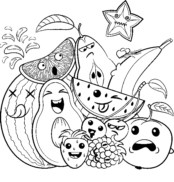 Free printable fruit coloring pages for kids